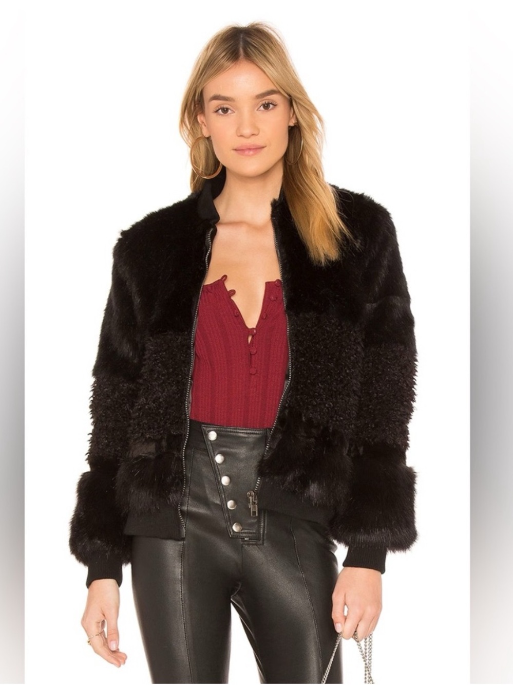 John + Jenn Amy Faux Fur jacket